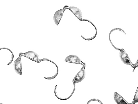 Stainless Steel Appx 9mm Clamshell End Crimp Cover Appx 30 Pieces