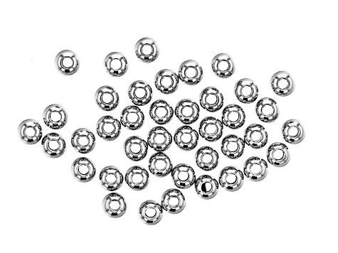 Stainless Steel Appx 4mm Round Spacer Beads Appx 40 Pieces