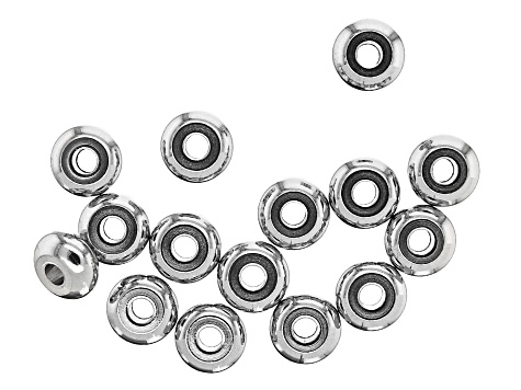 Stainless Steel Appx 8x4mm Donut Shaped Spacer Beads Appx 15 Pieces