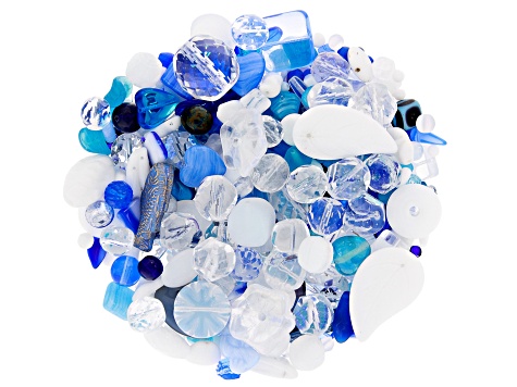 Deep Seas Czech Glass Beads 1lb Bag Of Assorted Shapes And Sizes
