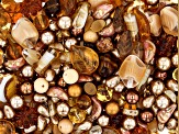 Czech Glass Latte Love Hand Mixed 1 LB Bag of Asst Shape, Color, & Size Beads, No 2 Are Alike