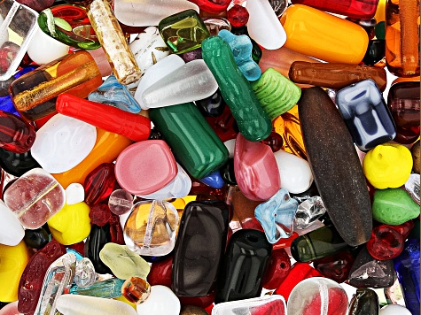 Czech Glass Razzmatazzle Hand Mixed 1 LB Bag of Asst Shape, Color, & Size Beads, No 2 Are Alike