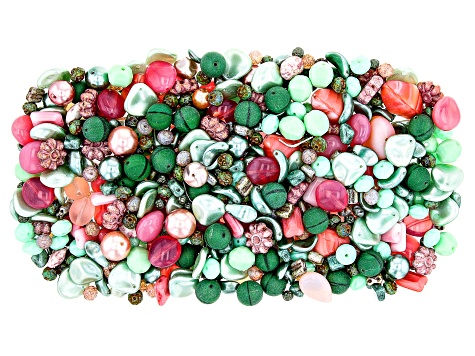 Czech Glass Desert Rose Hand Mixed 1 LB Bag of Asst Shape, Color, & Size Beads, No 2 Are Alike