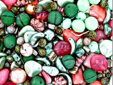 Czech Glass Desert Rose Hand Mixed 1 LB Bag of Asst Shape, Color, & Size Beads, No 2 Are Alike