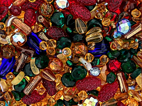 Czech Glass 3 Kings Hand Mixed 1 LB Bag of Asst Shape, Color, & Size Beads,  No 2 Are Alike - JSCZ44