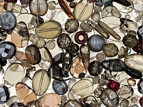 Czech Glass Artic Beauty Hand Mixed 1/2 LB Bag of Asst Shape, Color, & Size Beads, No 2 Are Alike