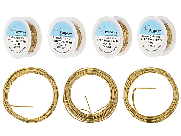 Jewelers Brass Set & Bare Gold Wire Set Total of 575 Feet