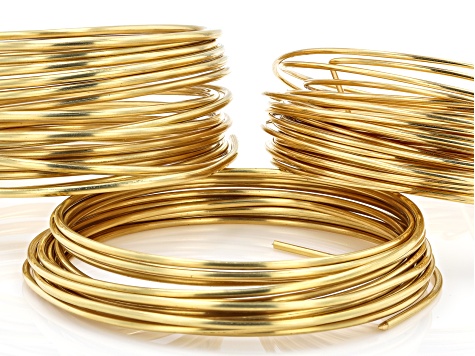Jewelers Brass Set & Bare Gold Wire Set Total of 575 Feet