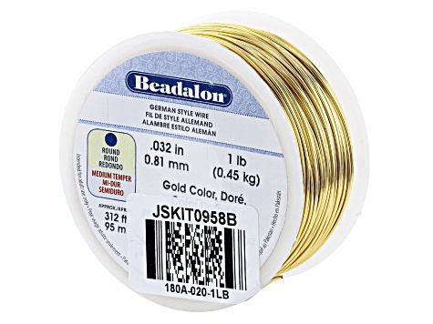 Round German Style Wire 20 Gauge in Silver & Gold Tone 1lb Spool Set of 2