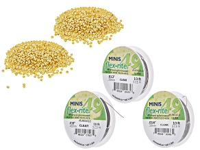 Gold Tone 2.5mm Crimp Beads & Flex-Rite 49 Strand Stainless Steel Micro-Wire