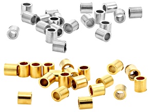 14K Gold Filled & Sterling Silver 2x2mm Crimp Tube Set of 40