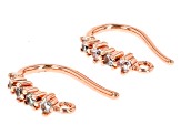 Rose Gold 18k Plated over Brass Ear Wire 5 CZ (1 Pair)