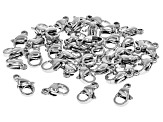 Stainless Steel Lobster Claw Clasp appx 9.6mm appx 40 Total Pieces