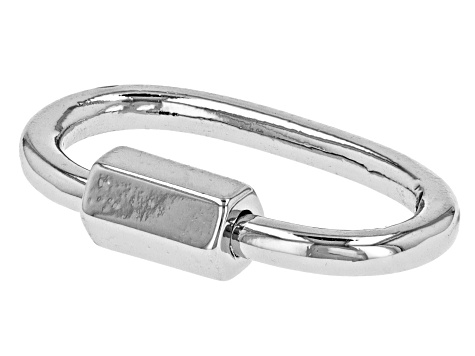 Imitation Rhodium with Ecoat Carabiner Clasp appx 19x13mm