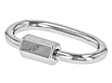 Imitation Rhodium with Ecoat Carabiner Clasp appx 19x13mm