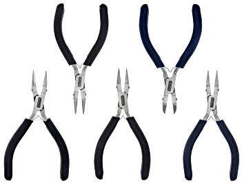 Picture of Stainless Steel with Nylon Insert Plier Kit Includes Round, Flat, Chain, Bent Chain, & Cutter
