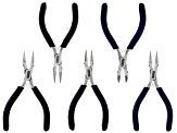 Stainless Steel with Nylon Insert Plier Kit Includes Round, Flat, Chain, Bent Chain, & Cutter