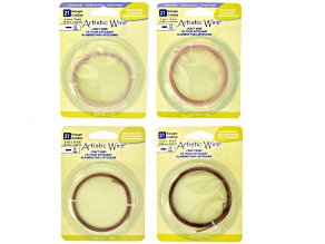 Artistic Wire 21 Gauge Flat 3x.75mm & 5x.75mm Assorted Tone Wire Set Total of 12 Feet