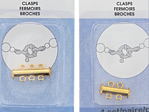 2 & 3 Strand Clasp Kit 8 Pieces Total in Silver Tone & Gold Tone