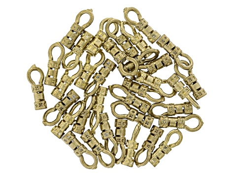 Loop-End Crimp Findings 34 pieces appx 1.5mm Raw Brass appx 9mm in length