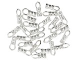 Loop-End Crimp Findings 27pcs 2mm Silver Tone E-Coat appx 10mm in length