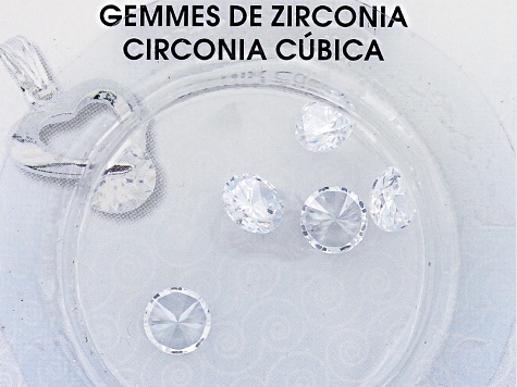 Cubic Zirconia Round White Stones in 5mm, 5.5mm & 9mm 14pcs Total