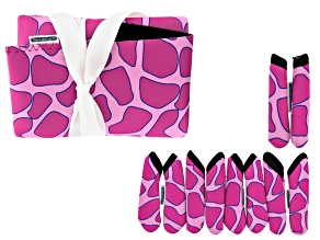 Fashion Grips ™ Pink Giraffe Pattern Set Of Five Covers Plus Tool Pouch