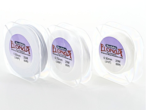 Elonga Cord Kit In 0.3mm, 0.7mm & 1.0mm appx 25m per spool appx 150m Total With Elastic Cord Needles