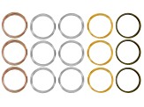 Memory Wire Round Large Bracelet in 4 Tones Set of 15 0.50oz each