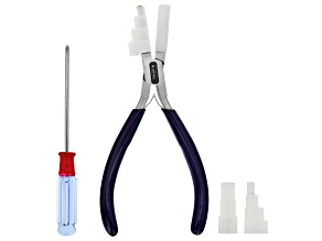 Interchangeable Nylon Head Pliers with Oval, Round, and Square Heads and Screwdriver included