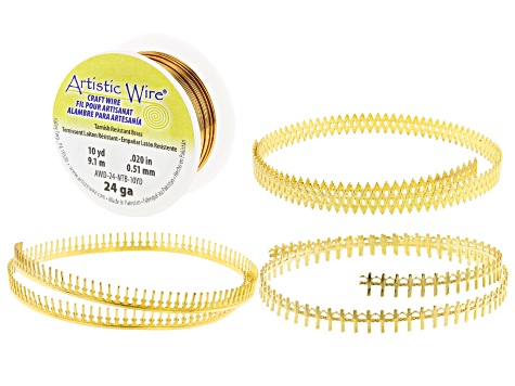 Brass Gallery Wire Supply Kit includes Oval, Heart, and Long Stick Wire