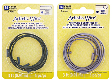 14 Gauge Artistic Wire with Crimp Connectors in 4 Colors 3 Feet per Color