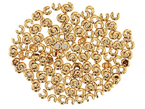 Bright Gold Tone Crimp Bead Covers 5mm (144)