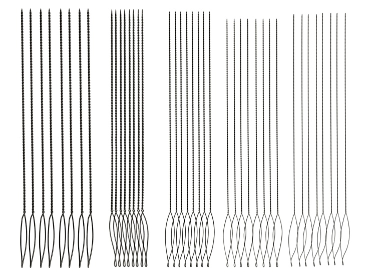 Collapsible Eye Needle Assortment in 5 Sizes Appx 40 Pieces