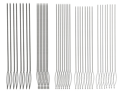 Collapsible Eye Needle Assortment in 5 Sizes Appx 40 Pieces