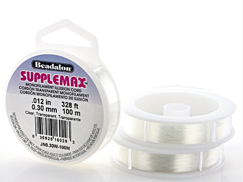 SuppleMax Extra Soft and Supple Nylon Bead Stringing Clear Illusion Cord in 3 Sizes Appx 900 Meters