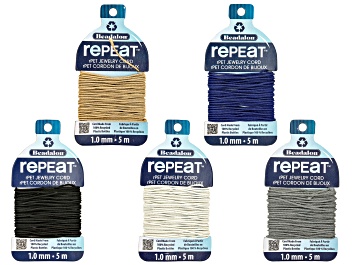 Picture of RePEaT 100% Recycled Plastic Bottle Braided Cord Appx 1mm in 5 Colors Appx 25M Total