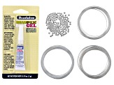 Bracelet Memory Wire 3 Ounces Total in Silver Tone in 3 sizes with End Caps & Glue