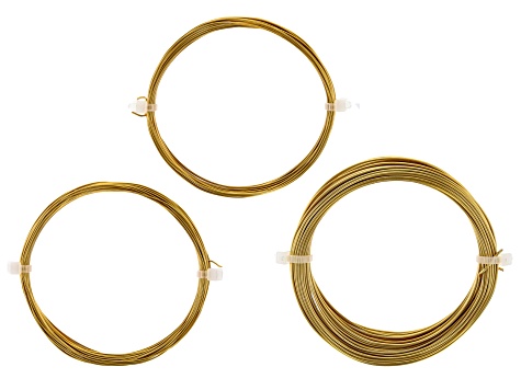Satin Gold Color Wire in 20 Gauge, 22 Gauge, and 24 Gauge Appx 22 Meters  Total - JSKIT1017