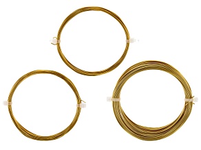 Satin Gold Color Wire in 20 Gauge, 22 Gauge, and 24 Gauge Appx 22 Meters Total