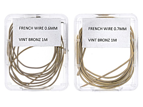 French Wire Assortment in 4 Sizes in Rose Gold, Vintage Silver, and Vintage Bronze Tones Appx 12M