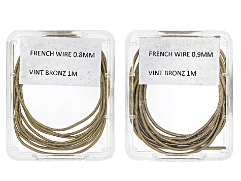 French Wire Assortment in 4 Sizes in Rose Gold, Vintage Silver, and Vintage Bronze Tones Appx 12M