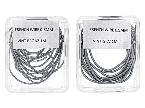 French Wire Assortment in 4 Sizes in Rose Gold, Vintage Silver, and Vintage Bronze Tones Appx 12M