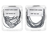 French Wire Assortment in 4 Sizes in Rose Gold, Vintage Silver, and Vintage Bronze Tones Appx 12M