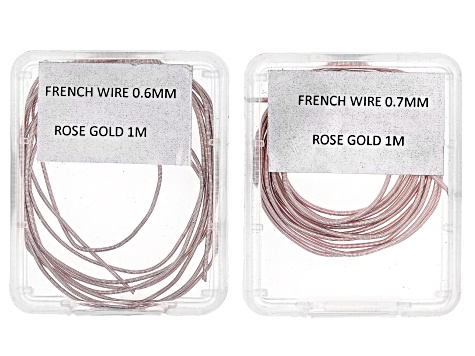 French Wire Assortment in 4 Sizes in Rose Gold, Vintage Silver, and Vintage Bronze Tones Appx 12M
