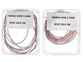 French Wire Assortment in 4 Sizes in Rose Gold, Vintage Silver, and Vintage Bronze Tones Appx 12M