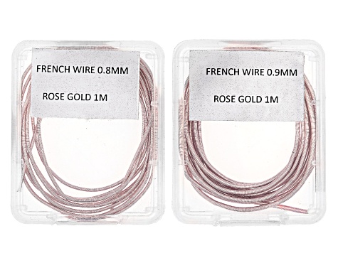 French Wire Assortment in 4 Sizes in Rose Gold, Vintage Silver, and Vintage Bronze Tones Appx 12M