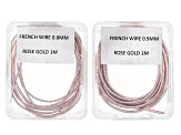 French Wire Assortment in 4 Sizes in Rose Gold, Vintage Silver, and Vintage Bronze Tones Appx 12M