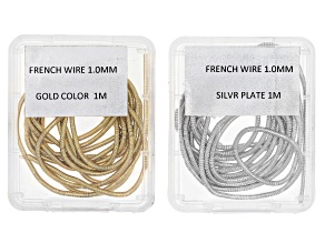 Large French Wire Appx 1mm in Silver Tone and Gold Tone Appx 2 Meters Total