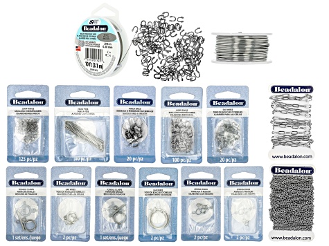Stainless Steel Findings, Chain, and Wire Supply Kit Appx 460 Pieces Total